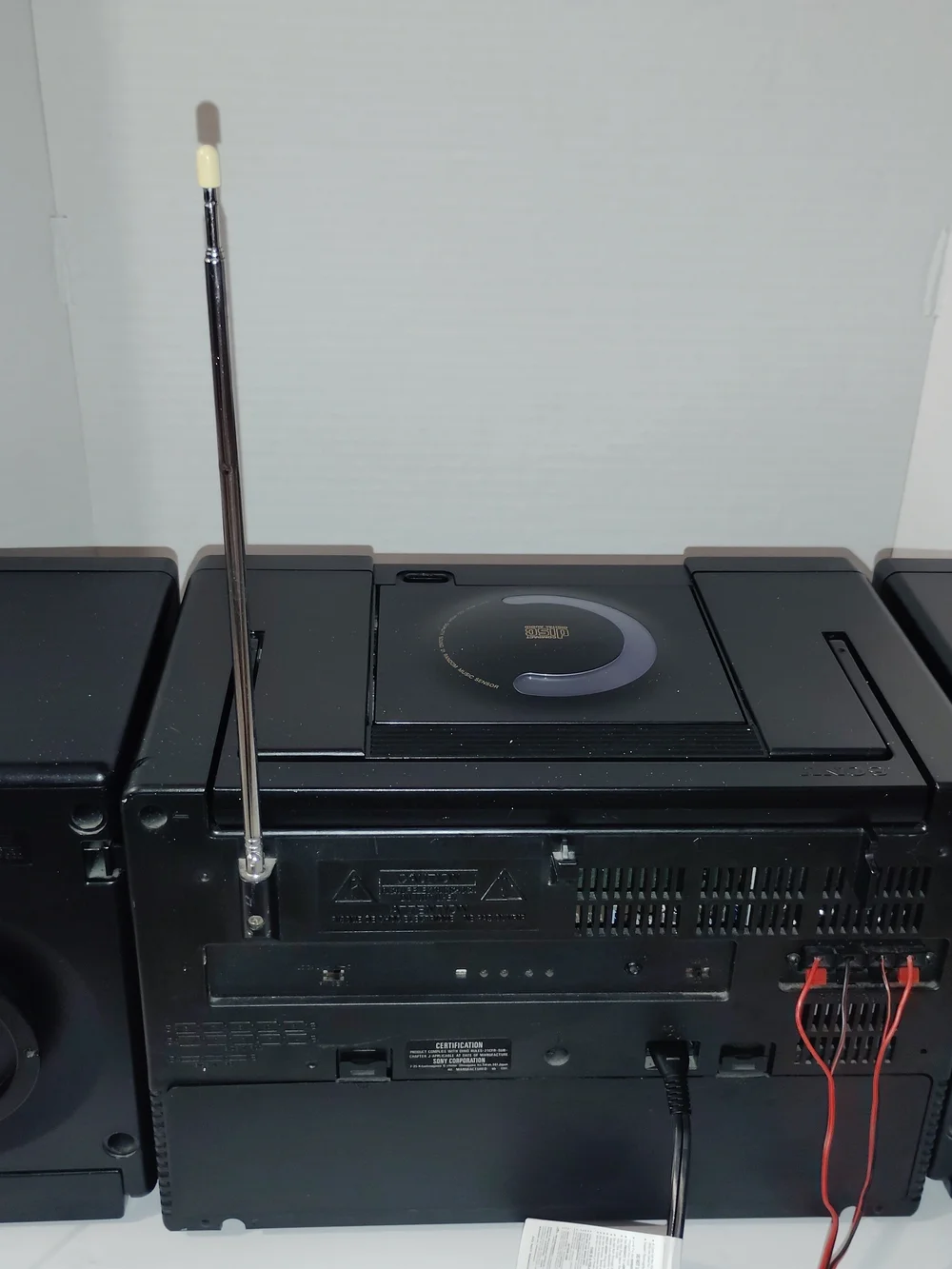 Sony Black Stereo System with Dual Speakers and CD/Cassette